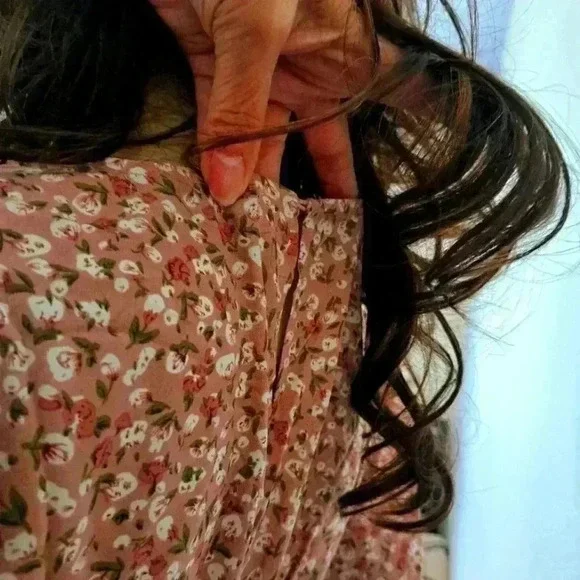 FLORAL DRESS WISHLIST DITSY HANDKERCHIEF MAUVE MEDIUM - Picture 6 of 11